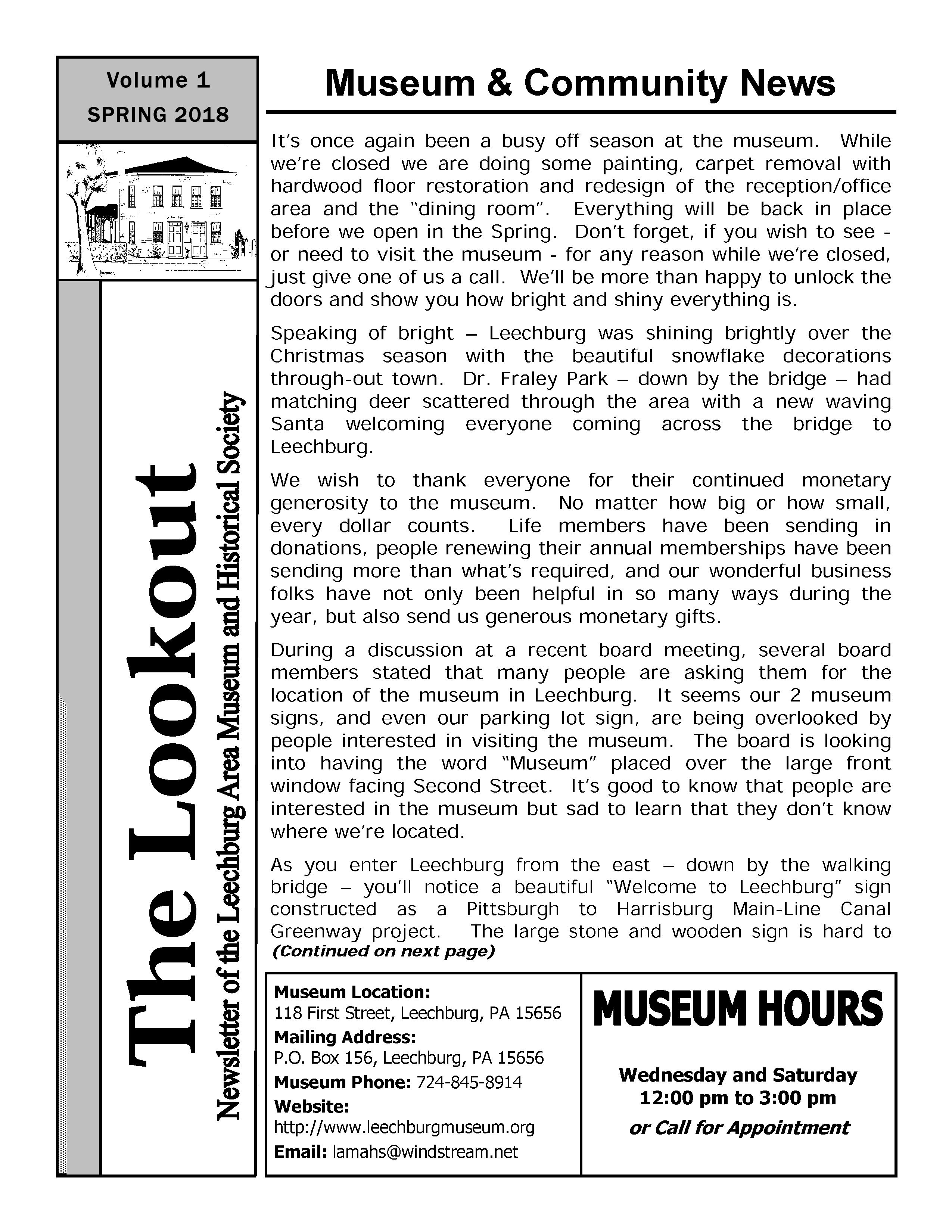 The Lookout is our quarterly newsletter.